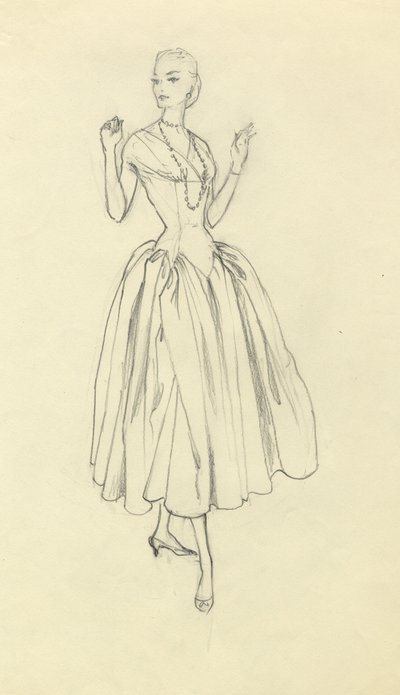 Žena v šatech s úzkým pasem, c1952. od Shirley Markham
