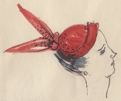 Žena v červeném klobouku, c1950. od Shirley Markham