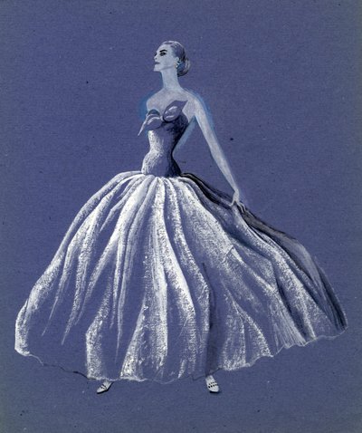 Žena v plesových šatech bez ramínek, c1952. od Shirley Markham