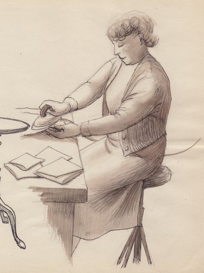 Žehlení ženy, 1951. od Shirley Markham