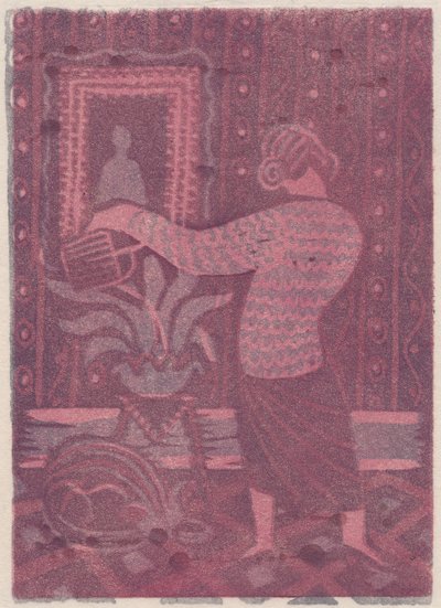 Žena zalévá rostliny, c1951. od Shirley Markham