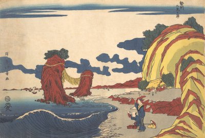 Pohled na pláž Futami v Ise, počátek 19. století, počátek 19. století. od Shotei Hokuju