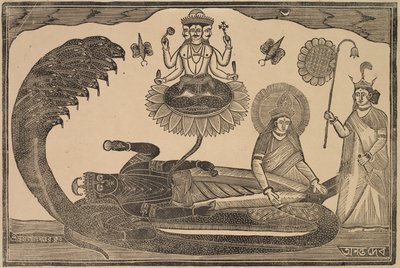 Anantasayan (Višnu ležící na hadovi Anantovi) od Shri Gobinda Chandra Roy