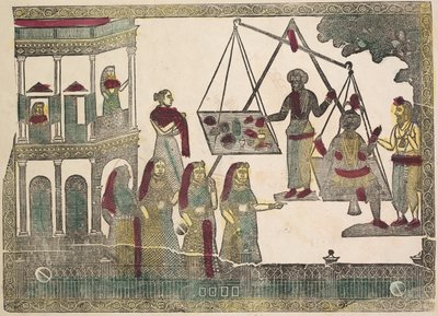 Krišna vážený proti vzácným předmětům, 19. století. od Shri Gobinda Chandra Roy