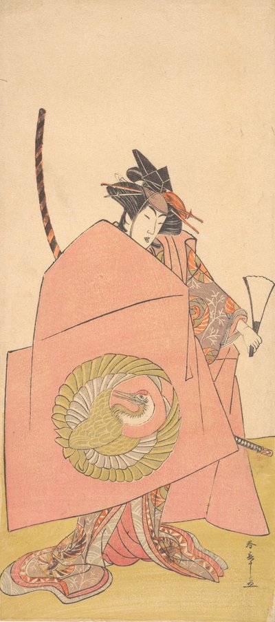 Neznámý herec ve hře Onna Woman Shibaraku Wait-a-Moment Act, ca. 1780. od Shunsho