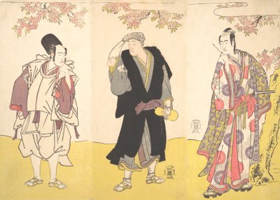 Kabuki a c a rs Ichikawa Yao Good, Onoe Matsusuke, Návrh d Sawamura Sojuro Good, 11. brána th, 1786. od Shunsho