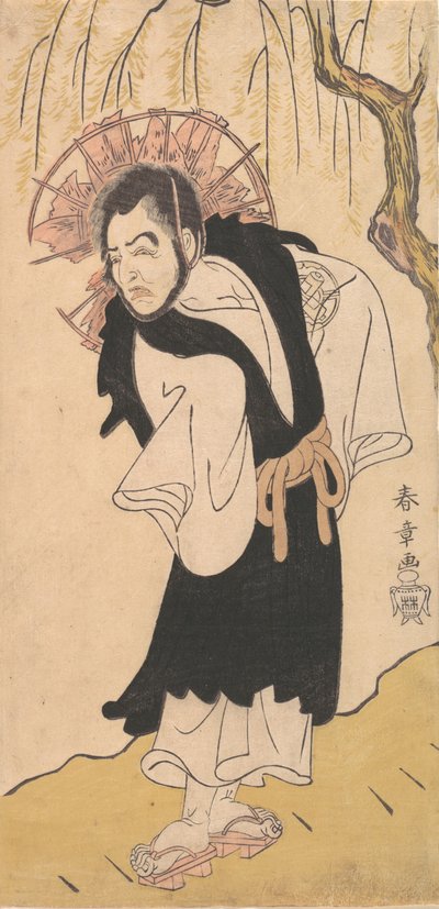 Herec Nakamura Utaemon I jako mnich pod vrbou, 1726-1792. od Shunsho