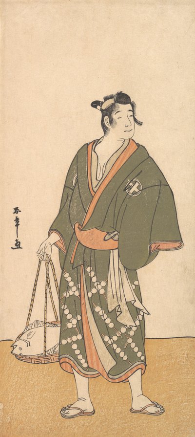 Herec Otani Hiroemon III jako prodavač ryb, 1726-1792. od Shunsho