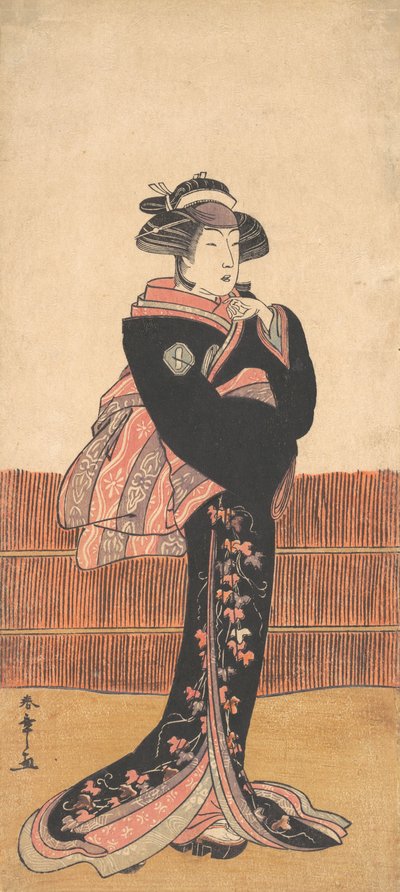 Třetí Azuma Tozo jako žena v černém kimonu, pravděpodobně 1782. od Shunsho