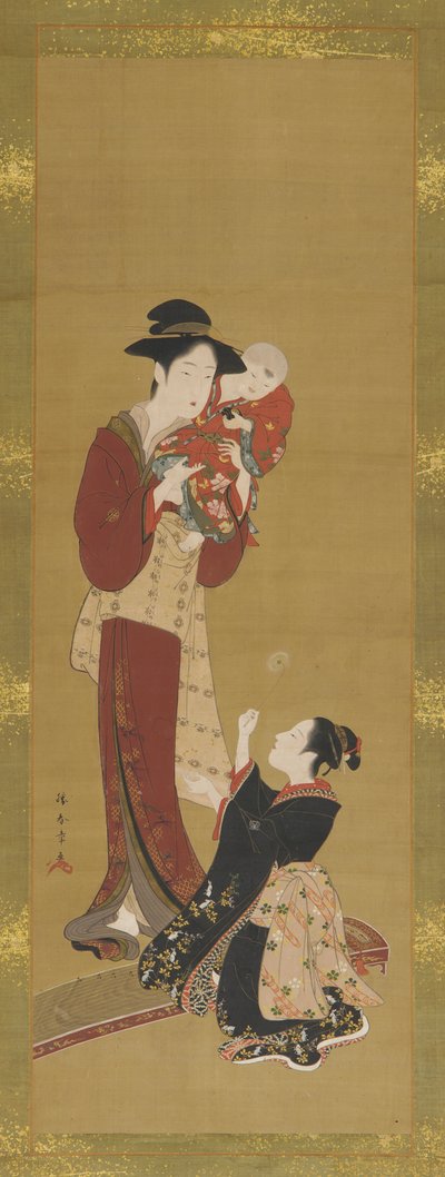 Žena, dítě a mladá dívka, 1726-1868. od Shunsho