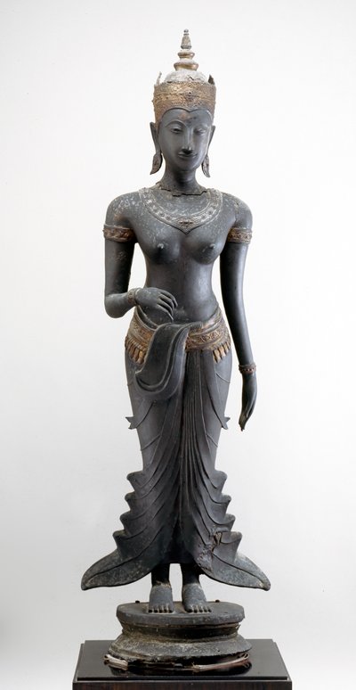 Stojící Uma, Sukhothai styl (pozlacený bronz) od Siamese School