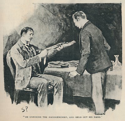 Odmotal kapesník a natáhl ruku, 1892 od Sidney Paget