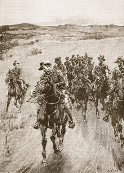 Na trati Lobengula, 1893, ilustrace z 