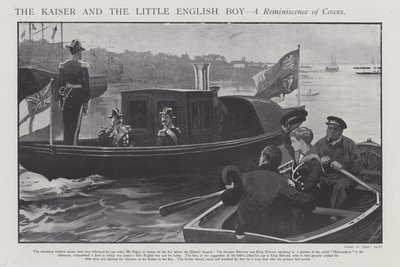 Kaiser a malý anglický chlapec - Reminiscence of Cowes (litho) od Sidney Paget