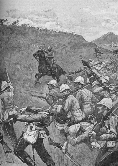 Muži bojovali přes krupobití ohně, 1902 od Sidney Paget