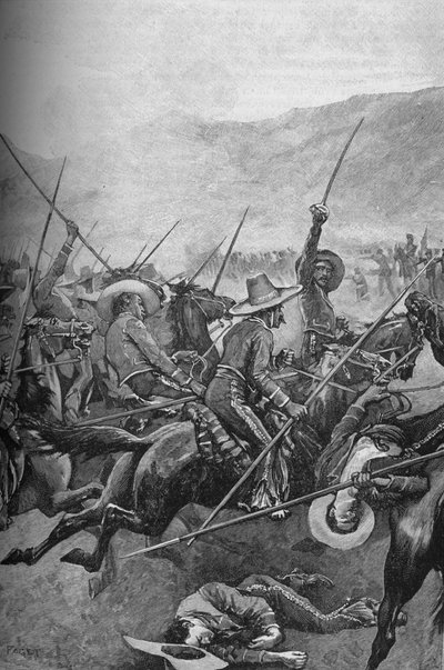 The Mexican Lancers Charged The Illinois Soldiers, 1902 od Sidney Paget