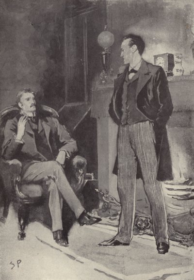 Pak stál u ohně: scéna ze záhady Sherlocka Holmese Skandál v Čechách od Arthura Conana Doyla (litho) od Sidney Paget