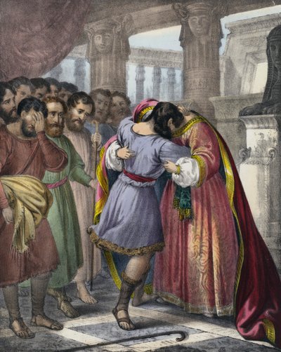 Josefovo odpuštění svým bratřím (barevná rytina) od Siegfried Detler Bendixen
