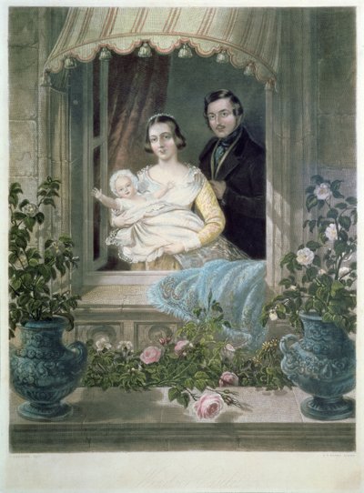 Královna Viktorie, princ Albert a dítě na hradě Windsor od Siegfried Detler Bendixen