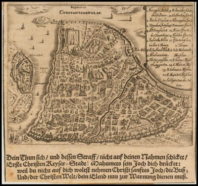 Mapa Konstantinopole z roku 1668 od Sigmunda von Birkena od Sigmund von Birken