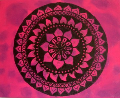 Mandala v růžové a fialové od Sil A