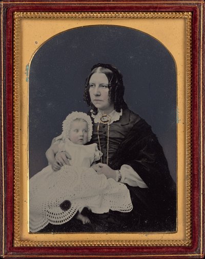 Portrét ženy s dítětem,c. 1855 (foto) od Silas Eastham