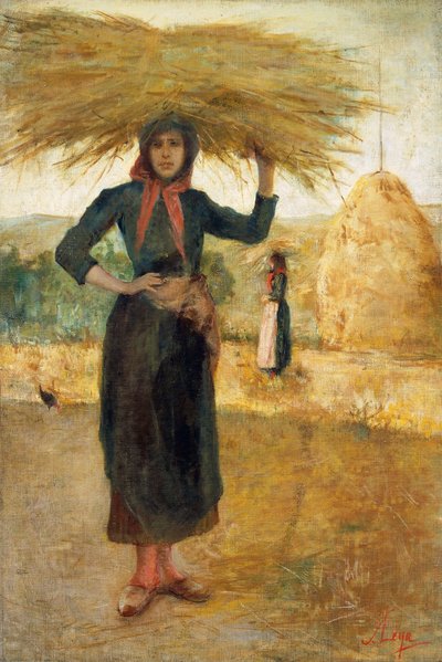Výrobci sena, cca 1890, Silvestro Lega (1826-1895), olej na plátně od Silvestro Lega