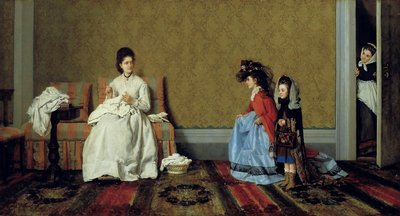 Malé dívky hrající si na dámy od Silvestro Lega