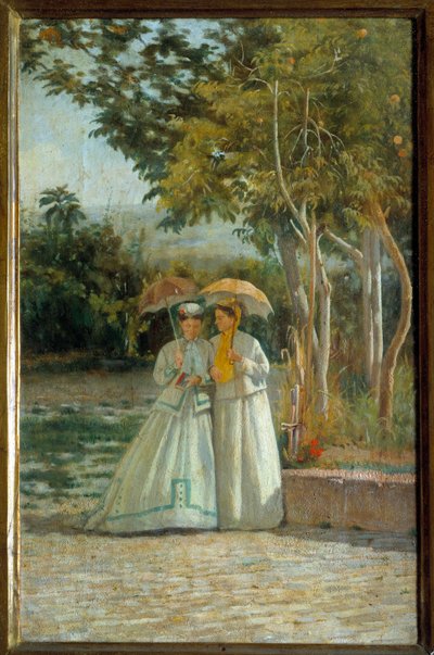 Procházka v zahradě Malba Silvestra Lega (18126-1895) Florencie 19. století, Muzeum moderního umění od Silvestro Lega