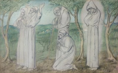 Skupina bratří františkánů od Simeon Solomon