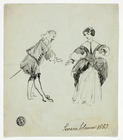Kavalír a dáma od Simeon Solomon