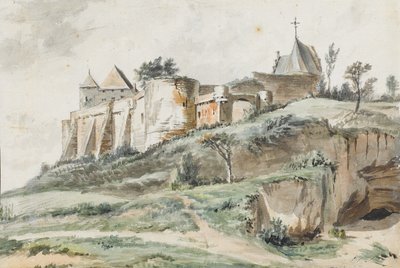 Pohled na hrad Keizersberg, Leuven, 1782 od Simon Alexandre Clément Denis