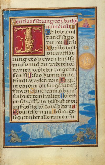 Rand mit der Anbetung des Namens Jesu od Simon Bening
