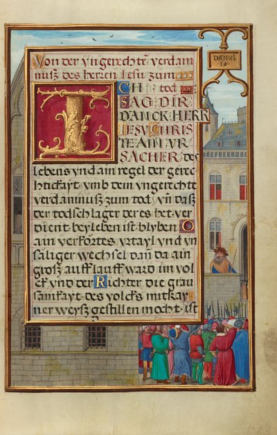 Rand mit dem Volk, das Daniel von Cyrus fordert od Simon Bening
