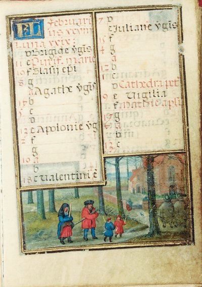 Folio z miniaturní Knihy hodin, použití Řím, Bruggy, 1530-35 od Simon Bening