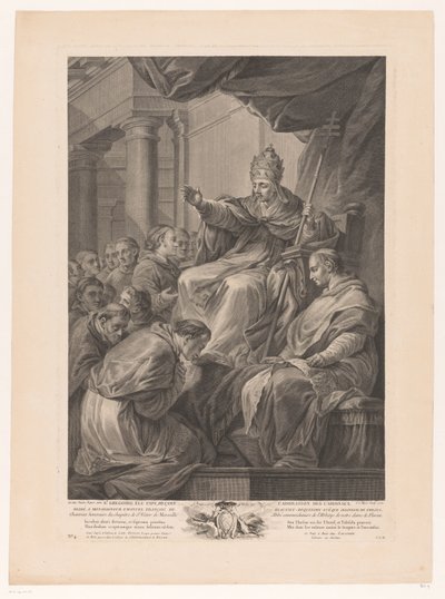 Papež Řehoř obklopený kardinály od Simon Charles Miger