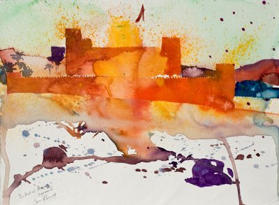 Birkat al Marez, Omán II, 2004 (akvarel) od Simon Fletcher
