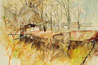 Canal du Midi, 2000 (akvarel) od Simon Fletcher