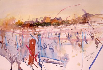 Coujan Hiver (akvarel na papíře) od Simon Fletcher