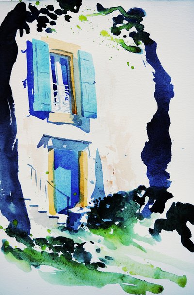 à Fos, 2015 (akvarel) od Simon Fletcher