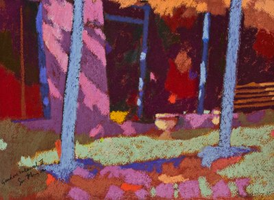 Zahradní přestávka (pastel na papíře) od Simon Fletcher