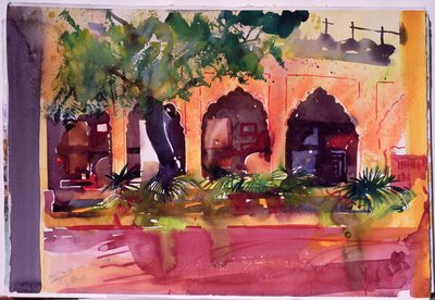 Haveli Inn Pal Jodphur, 2007 (akvarel na papíře) od Simon Fletcher