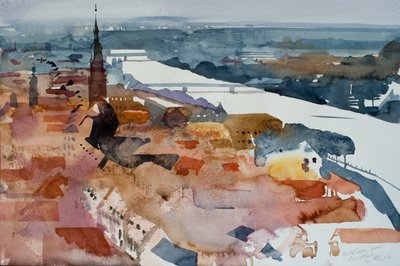Heidelberg od zámku, 2006 (akvarel) od Simon Fletcher