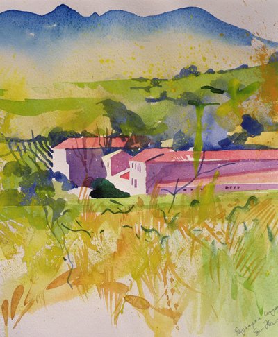 Paysage a Coujan, 2004 (akvarel) od Simon Fletcher