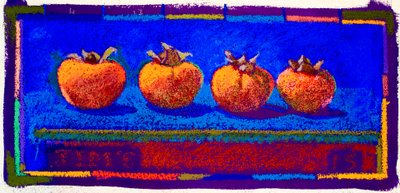 Persimmons, 2015 (pastel na papíře) od Simon Fletcher