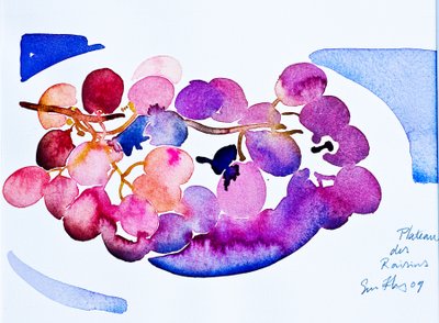Plateau des Raisins (akvarel na papíře) od Simon Fletcher