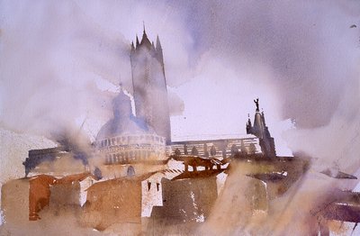 Katedrála v Sieně (akvarel na papíře) od Simon Fletcher