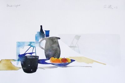 Studiové světlo (akvarel na papíře) od Simon Fletcher