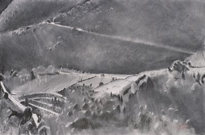 The High Road, 2001 (pastel a kombinovaná technika na papíře) od Simon Fletcher