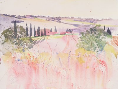 Toskánsko jižně od Montalcina, 2002 (akvarel) od Simon Fletcher